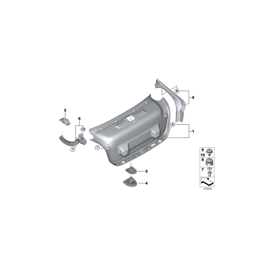 Genuine BMW 51497431193 F90 G30 Left Hinge Cover (Inc. M5, 525d & 530e) | ML Performance US Car Parts
