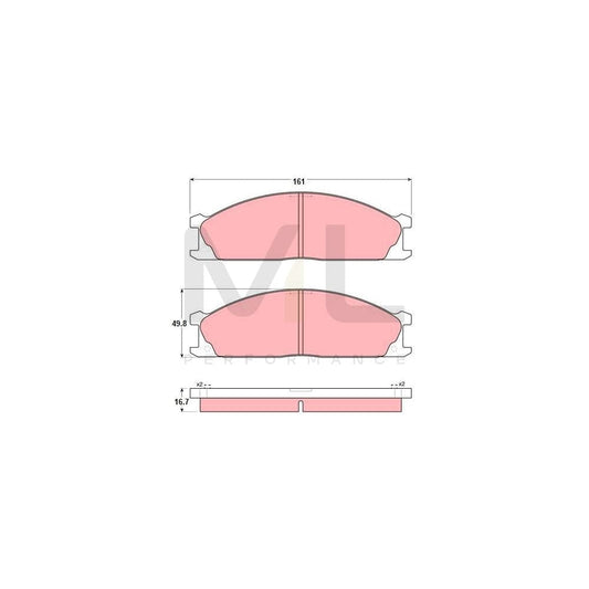 TRW Gdb1017 Brake Pad Set Not Prepared For Wear Indicator | ML Performance Car Parts
