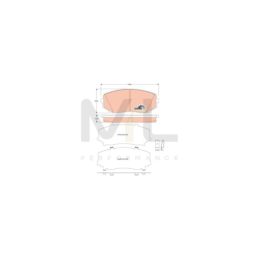 TRW Cotec Gdb3471 Brake Pad Set With Acoustic Wear Warning, With Accessories | ML Performance Car Parts