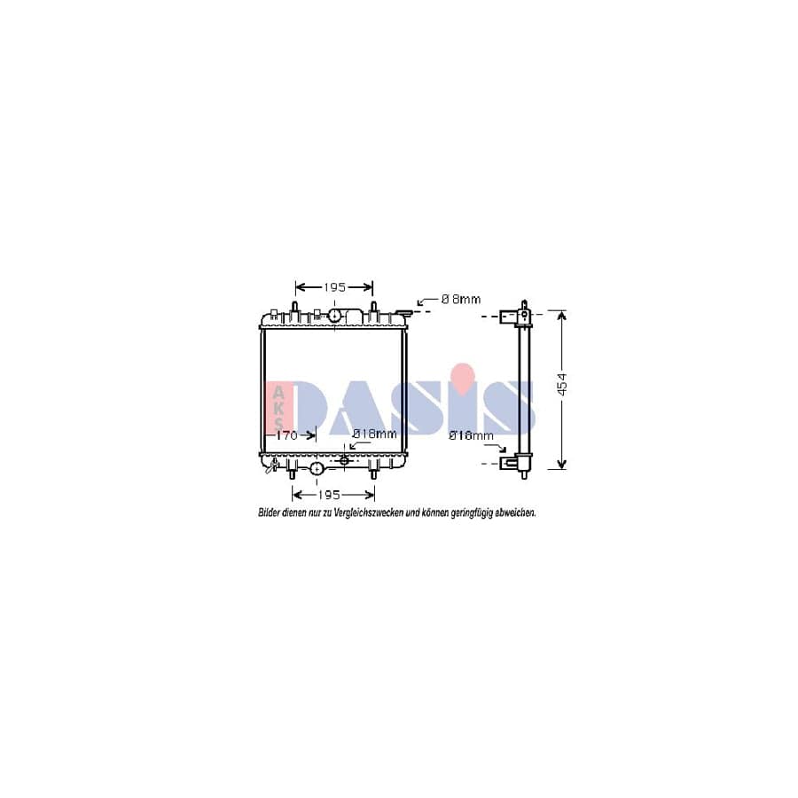 AKS Dasis 060027N Engine Radiator for Peugeot 307 Hatchback (3A/C)