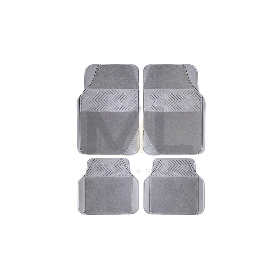 POLGUM Universal fit TS2008PS Floor mat set Rubber with textile reinforcement, Front and Rear, Quantity: 4, Grey