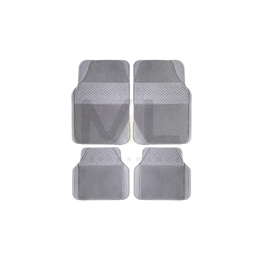 POLGUM Universal fit TS2008PS Floor mat set Rubber with textile reinforcement, Front and Rear, Quantity: 4, Grey
