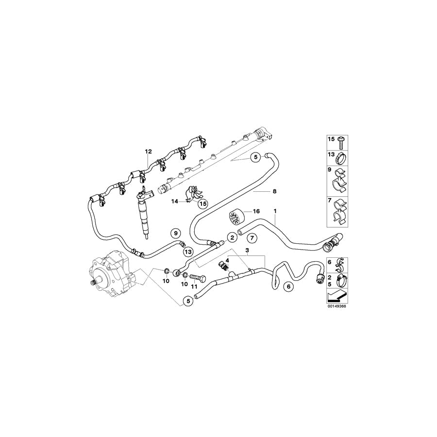 Genuine BMW 34337801414 E60 E64 Clip D=10/D=11 (Inc. X3, X5 3.0sd) | ML Performance US Car Parts