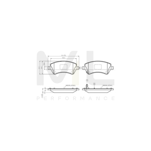 Bosch 0986Tb2397 Brake Pad Set For Toyota Corolla Excl. Wear Warning Contact, With Accessories  | ML Performance Car Parts