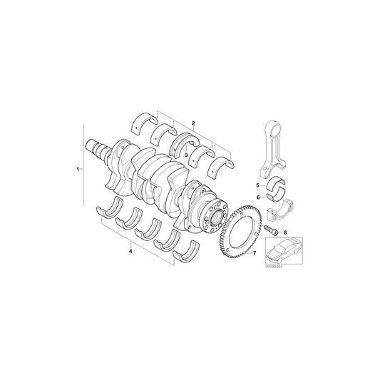 Genuine BMW 11211492117 R53 Bearing Shell 48,00MM (Inc. Cooper S & Coop.S JCW GP) | ML Performance US Car Parts