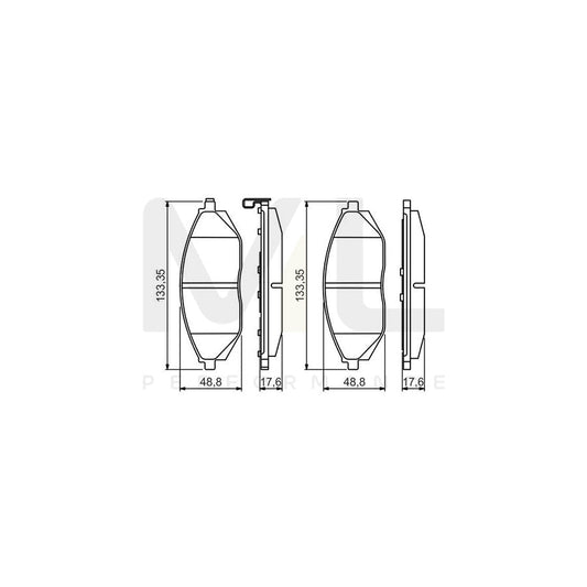 Bosch 0986495349 Brake Pad Set For Chevrolet Spark (M300) With Acoustic Wear Warning, With Anti-Squeak Plate BP1641 | ML Performance Car Parts