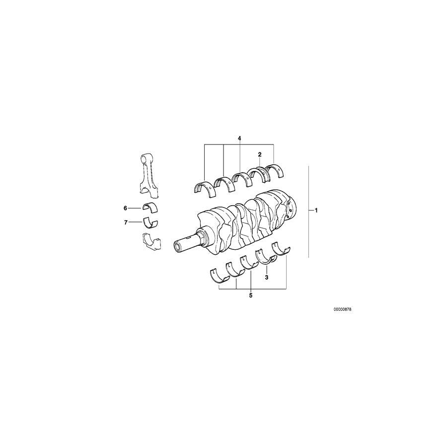 Genuine BMW 11211705839 E85 E60 E36 Guide-Bearing Shell Green 59,50MM(+0,50) (Inc. 325tds, 728i & 328Ci) | ML Performance US Car Parts