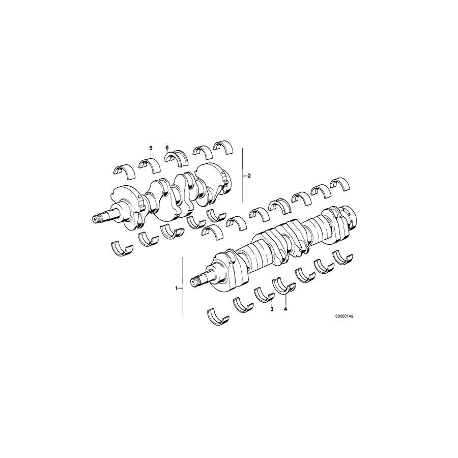 Genuine BMW 11211705770 E34 E32 E28 Crankshaft Without Bearing Shells HUB 86 MM (Inc. 633CSi, 733i & M535i) | ML Performance US Car Parts