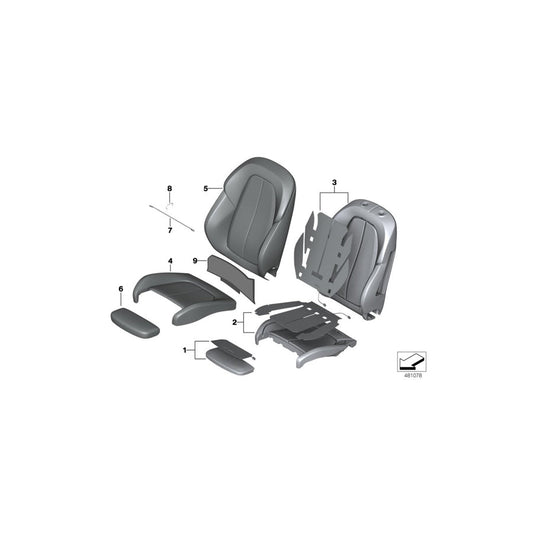 Genuine BMW 52107374869 F45 F46 F39 Leather Cover Sport Backrest Left SCHWARZ (Inc. 218d, 225i & X2 18dX) | ML Performance US