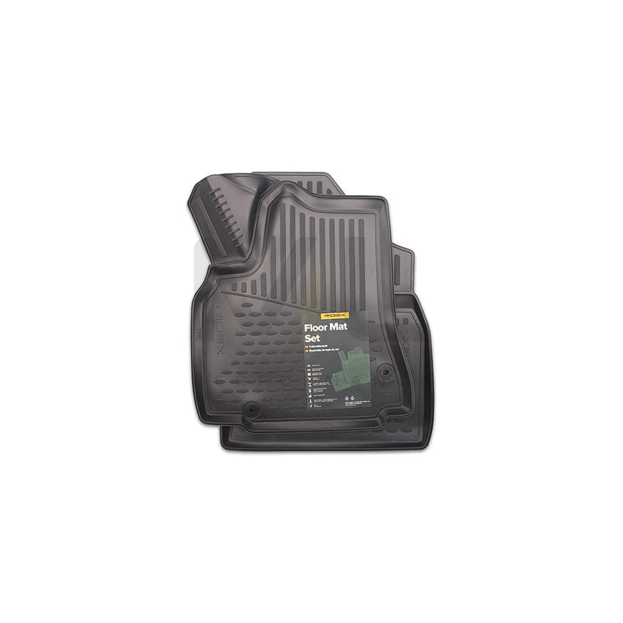 RIDEX 215A0133 Floor mat set Elastomer, Front, Quantity: 2, Black