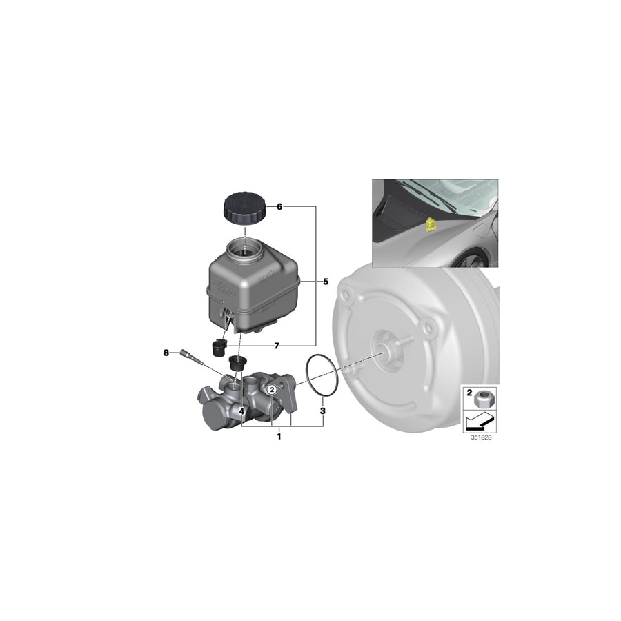 Genuine BMW 34336865476 I15 Brake Master Cylinder (Inc. i8) | ML Performance US Car Parts