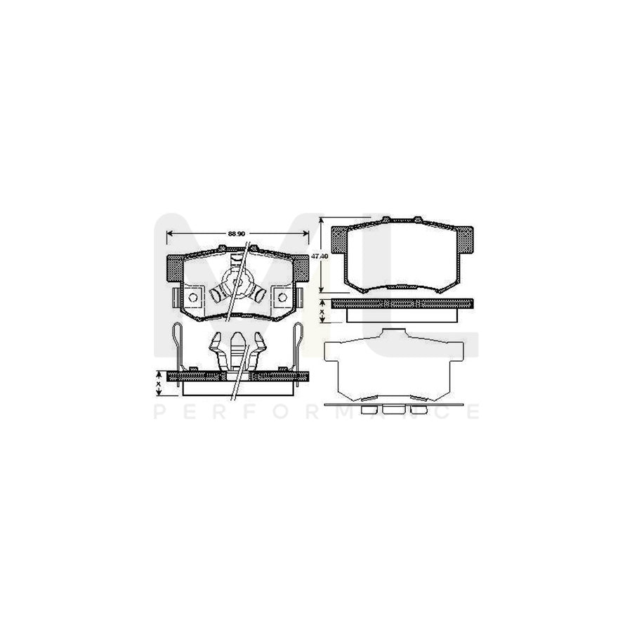 Bosch 0986Tb2985 Brake Pad Set Excl. Wear Warning Contact, With Accessories  | ML Performance Car Parts