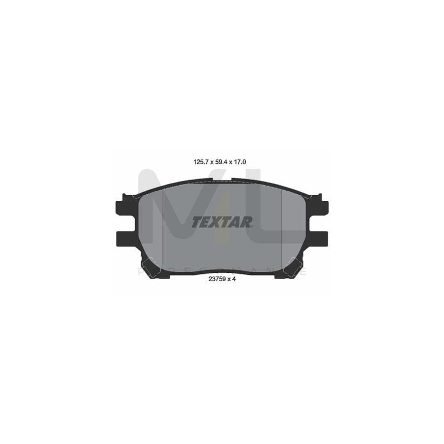 TEXTAR 2375901 Brake pad set for TOYOTA Previa / Estima II (XR30) not prepared for wear indicator | ML Performance Car Parts