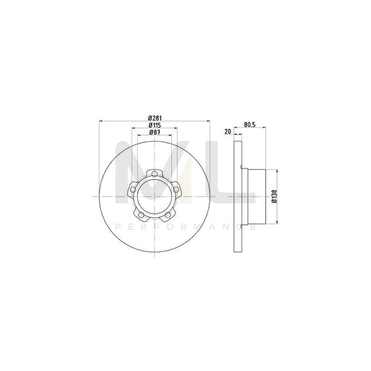 TEXTAR 92012600 Brake Disc for VW LT Solid, without wheel hub | ML Performance Car Parts