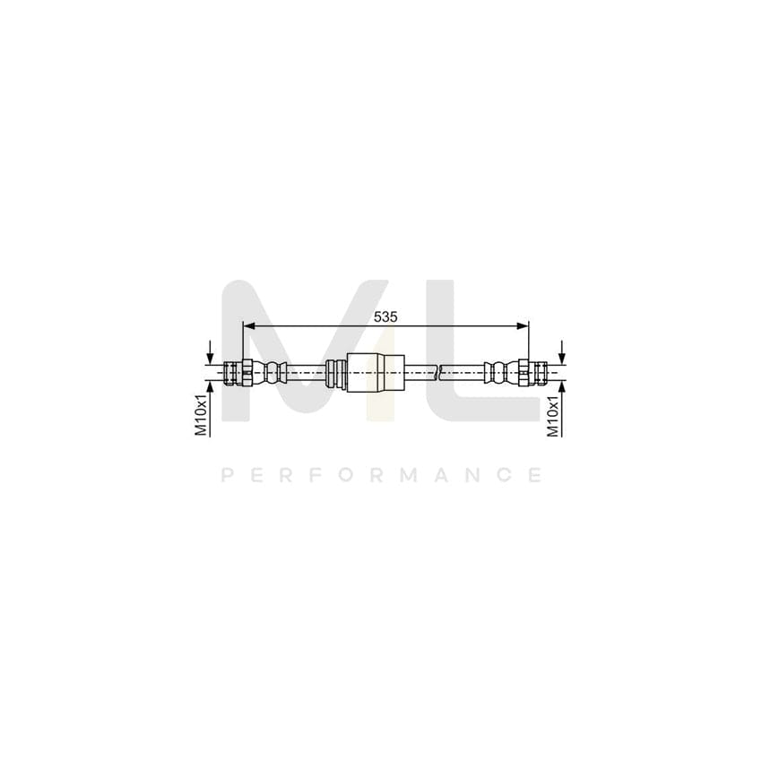 BOSCH 1 987 481 184 Brake Hose 535mm, M10x1 | ML Performance Car Parts