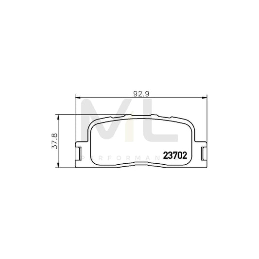 Hella 8DB 355 011-001 Brake Pad Set Not Prepared For Wear Indicator