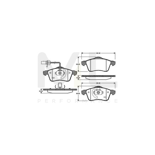 Bosch 0986Tb2304 Brake Pad Set For Vw Transporter Incl. Wear Warning Contact, With Accessories  | ML Performance Car Parts