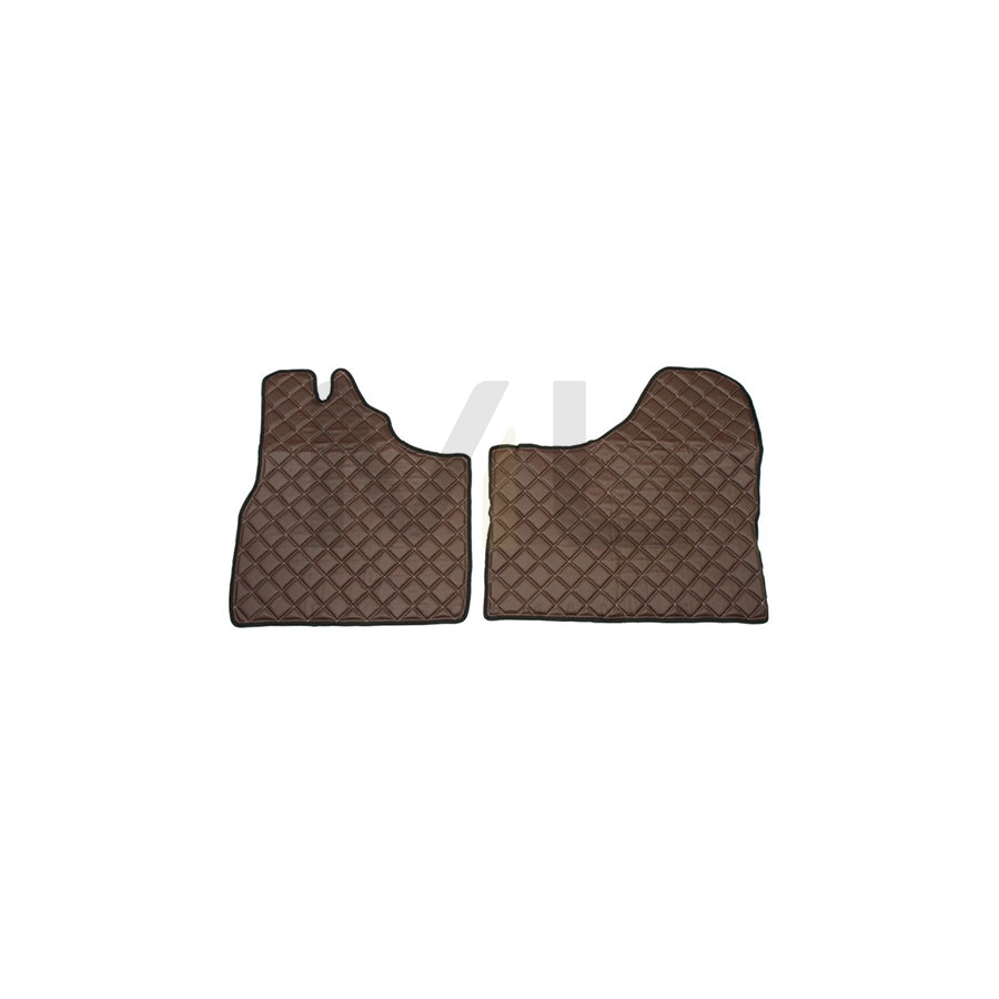 F-CORE FL19 BROWN Floor mat set Leatherette, Front, Quantity: 2, Brown