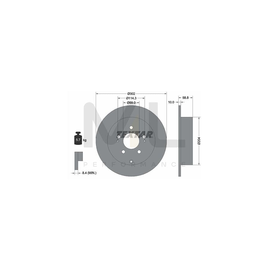 TEXTAR PRO 92148403 Brake Disc Solid, Coated, without wheel hub, without wheel studs | ML Performance Car Parts
