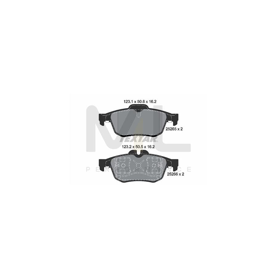 TEXTAR 2526501 Brake pad set not prepared for wear indicator | ML Performance Car Parts