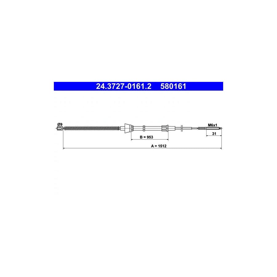 ATE 24.3727-0161.2 Hand Brake Cable