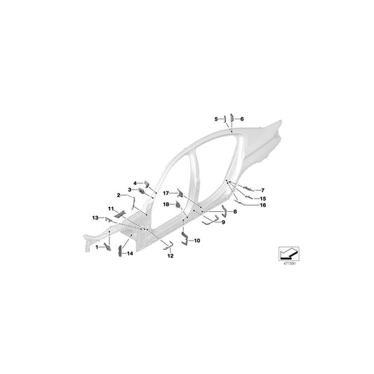 Genuine BMW 41007457797 G11 G30 G12 Shaped Part A-Pillar Bottom (Inc. 730LdX, 740iX & M550iX) | ML Performance US