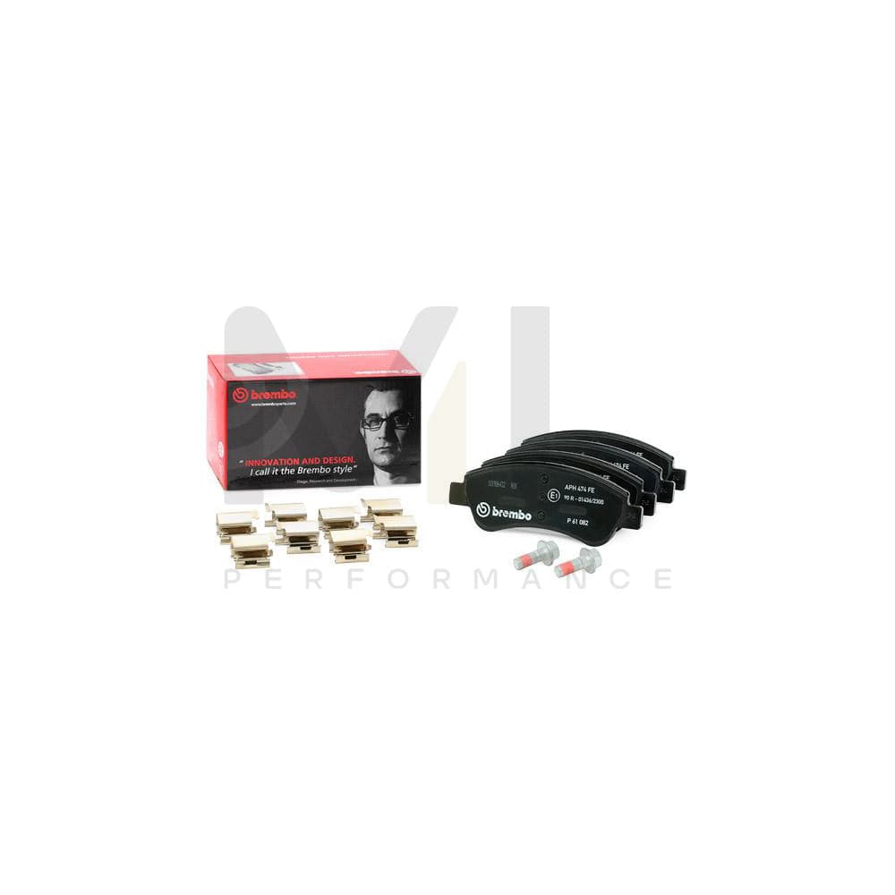 Brembo P 61 082 Brake Pad Set Excl. Wear Warning Contact, With Brake Caliper Screws | ML Performance Car Parts