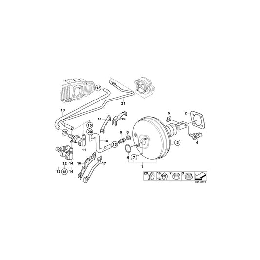 Genuine BMW 34331164124 E39 Vacuum Pipe (Inc. 540i, 535i & 540iP) | ML Performance US Car Parts