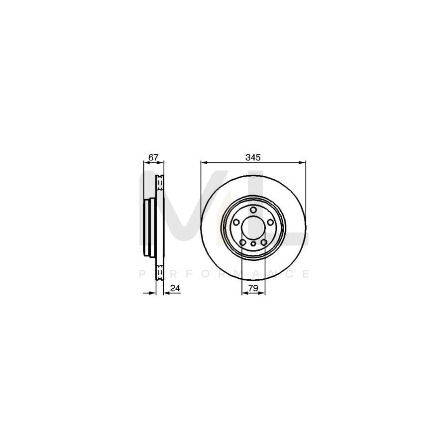 BOSCH 0 986 479 005 Brake Disc for BMW 7 (E65, E66, E67) Internally Vented, Vented, Coated, High-carbon | ML Performance Car Parts