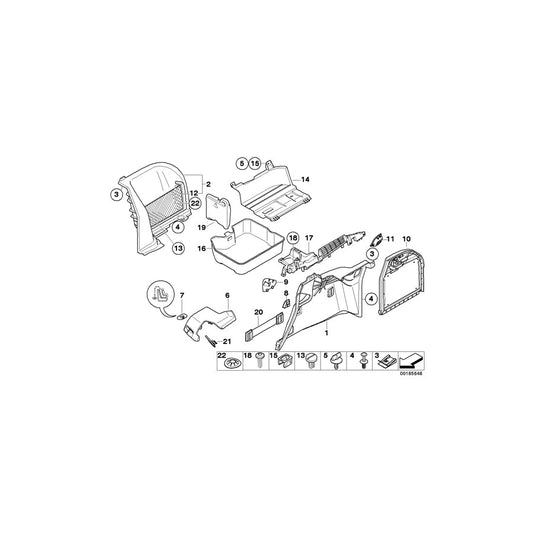 Genuine BMW 51476950758 E91 E91 Covering Right GRAU (Inc. 320d ed, 318d & 330i) | ML Performance US Car Parts
