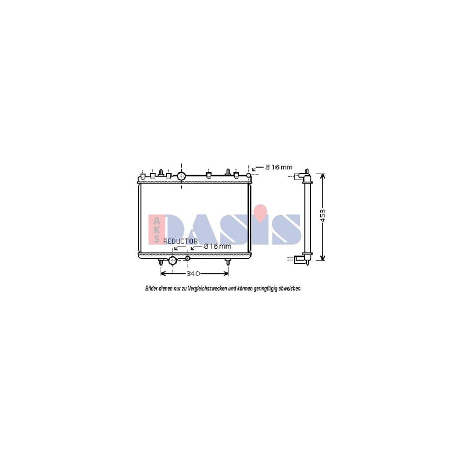 AKS Dasis 160106N Engine Radiator for Peugeot 407
