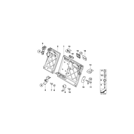 Genuine BMW 52207147486 E61 E61 Backrest Frame, Right ANTHRAZIT (Inc. 520d, 545i & 535xi) | ML Performance US Car Parts