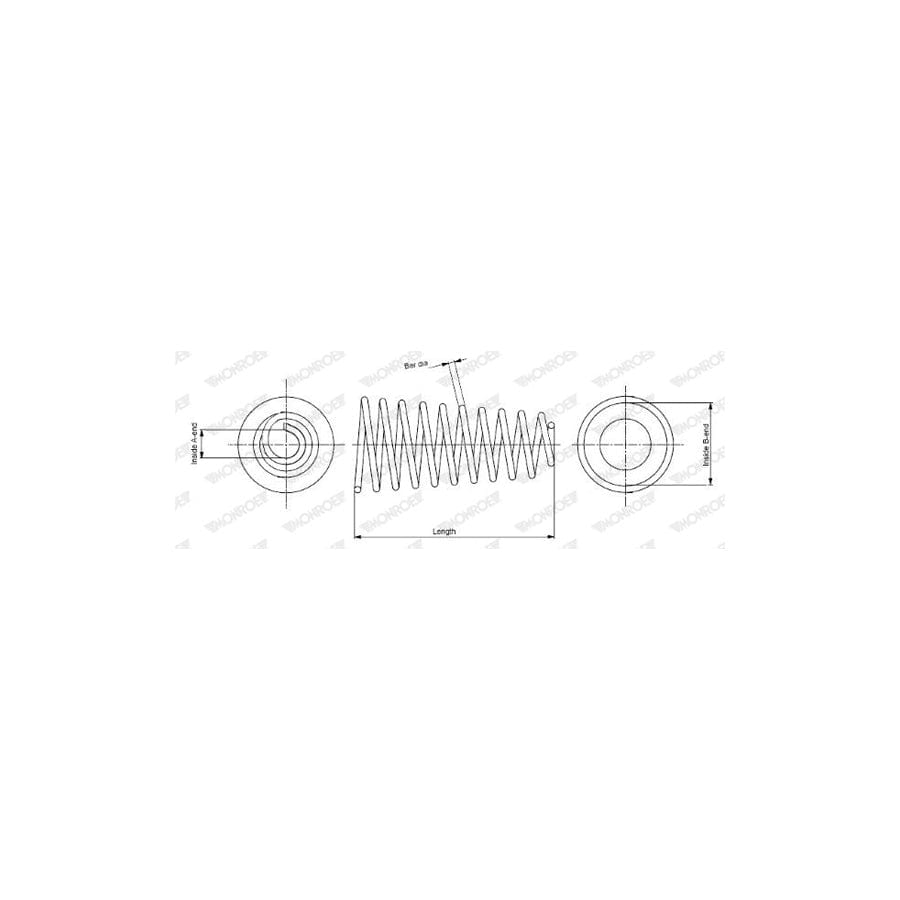Monroe Sp2388 Coil Spring for Fiat Seicento / 600 Hatchback (187)