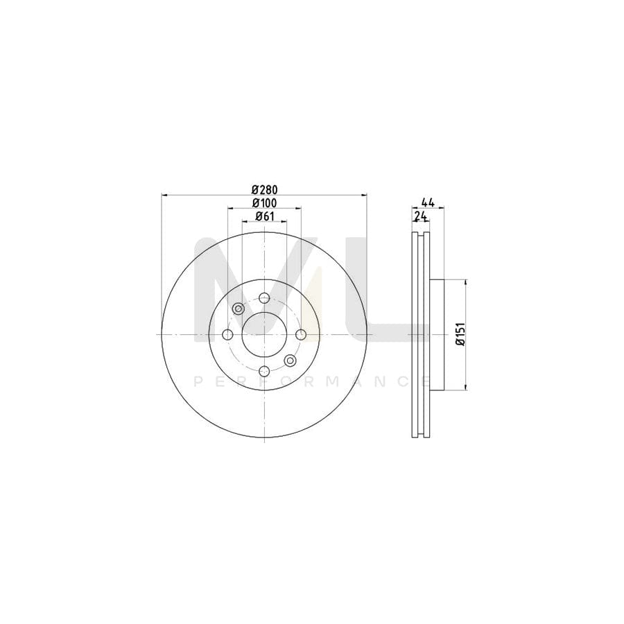 TEXTAR PRO 92113903 Brake Disc Externally Vented, Coated, without wheel hub, without wheel studs | ML Performance Car Parts