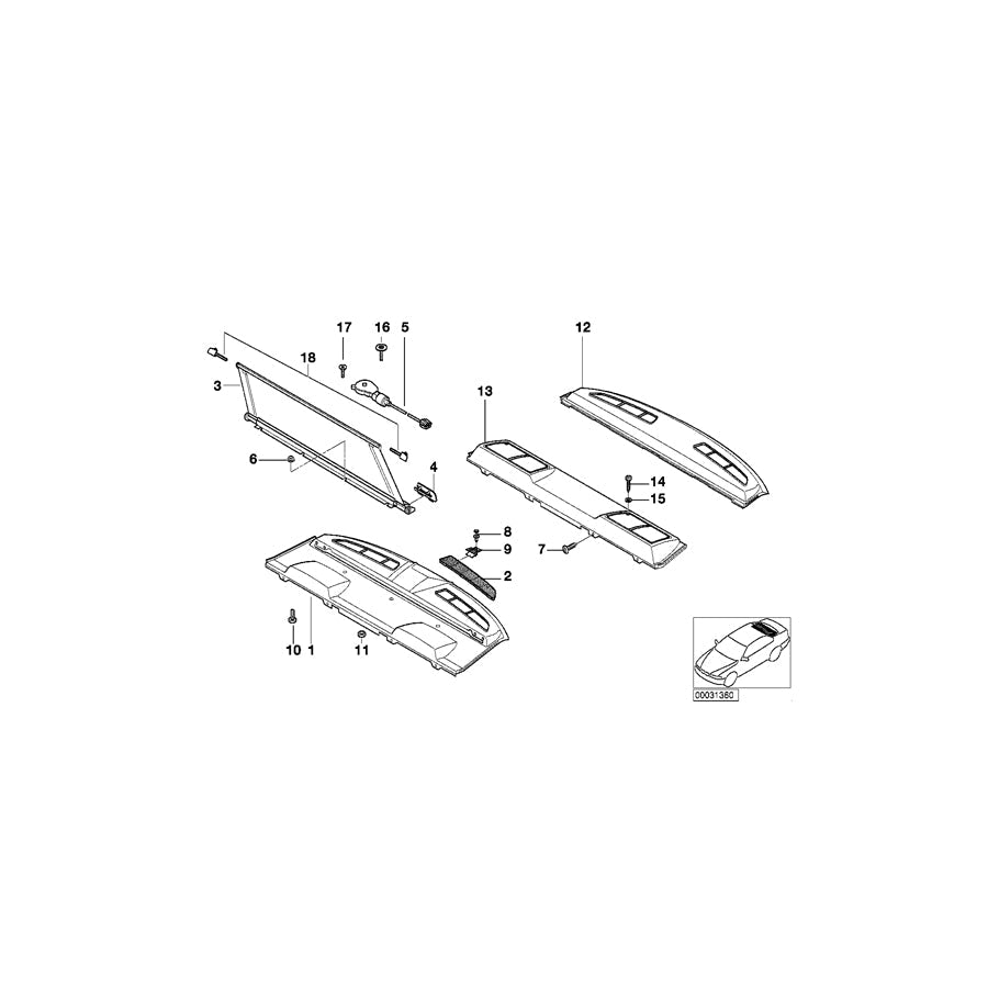 Genuine BMW 51468174269 E38 Rear Window Shelf F Sun Blind/Subwoofer ANTHRAZIT (Inc. 740i, 735iL & 730iL) | ML Performance US Car Parts