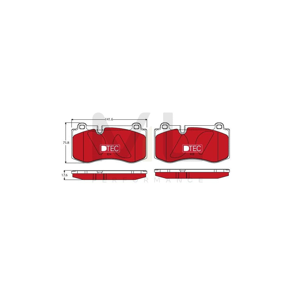 TRW Dtec Cotec Gdb1733Dte Brake Pad Set Prepared For Wear Indicator | ML Performance Car Parts