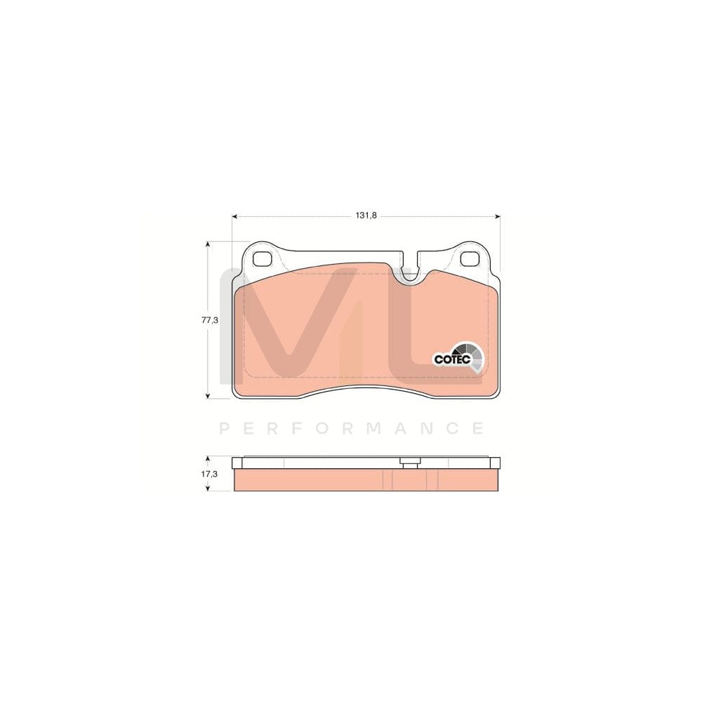 TRW Cotec Gdb1743 Brake Pad Set For Land Rover Range Rover Prepared For Wear Indicator | ML Performance Car Parts