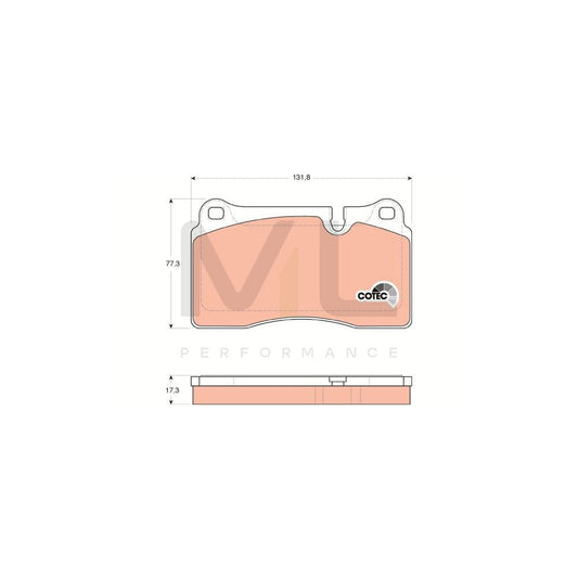 TRW Cotec Gdb1743 Brake Pad Set For Land Rover Range Rover Prepared For Wear Indicator | ML Performance Car Parts
