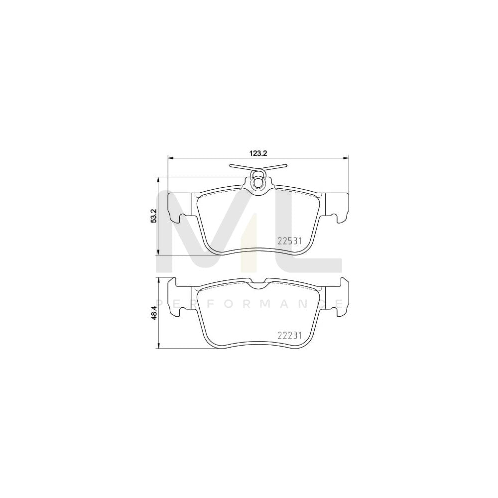 Hella 8DB 355 025-491 Brake Pad Set Not Prepared For Wear Indicator