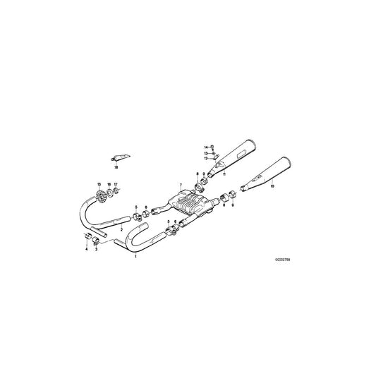 Genuine BMW 18121452097 100 65 Front Muffler (Inc.  & R 65 RT) | ML Performance US Car Parts