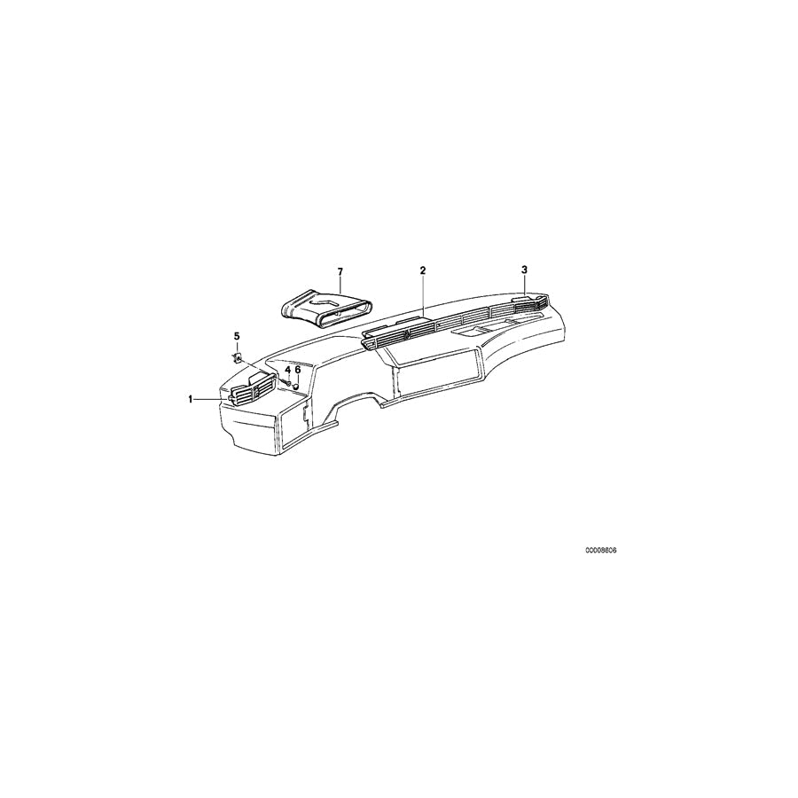 Genuine BMW 64221381676 E24 Fresh Air Grille, Right (Inc. M635CSi, 635CSi & 628CSi) | ML Performance US Car Parts