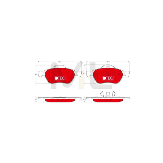 TRW Dtec Cotec Gdb1540Dte Brake Pad Set For Renault Laguna Not Prepared For Wear Indicator | ML Performance Car Parts