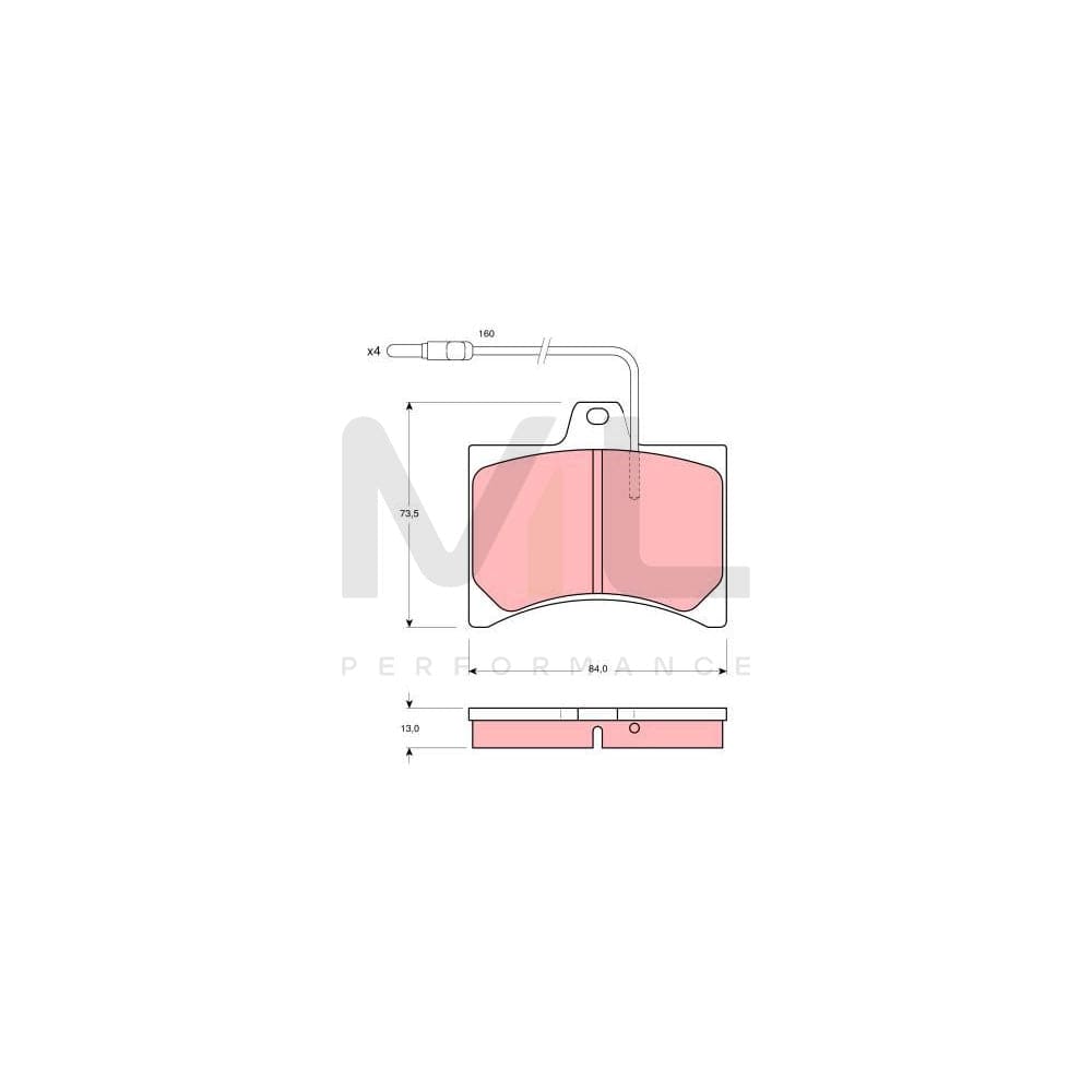 TRW Gdb276 Brake Pad Set Incl. Wear Warning Contact | ML Performance Car Parts