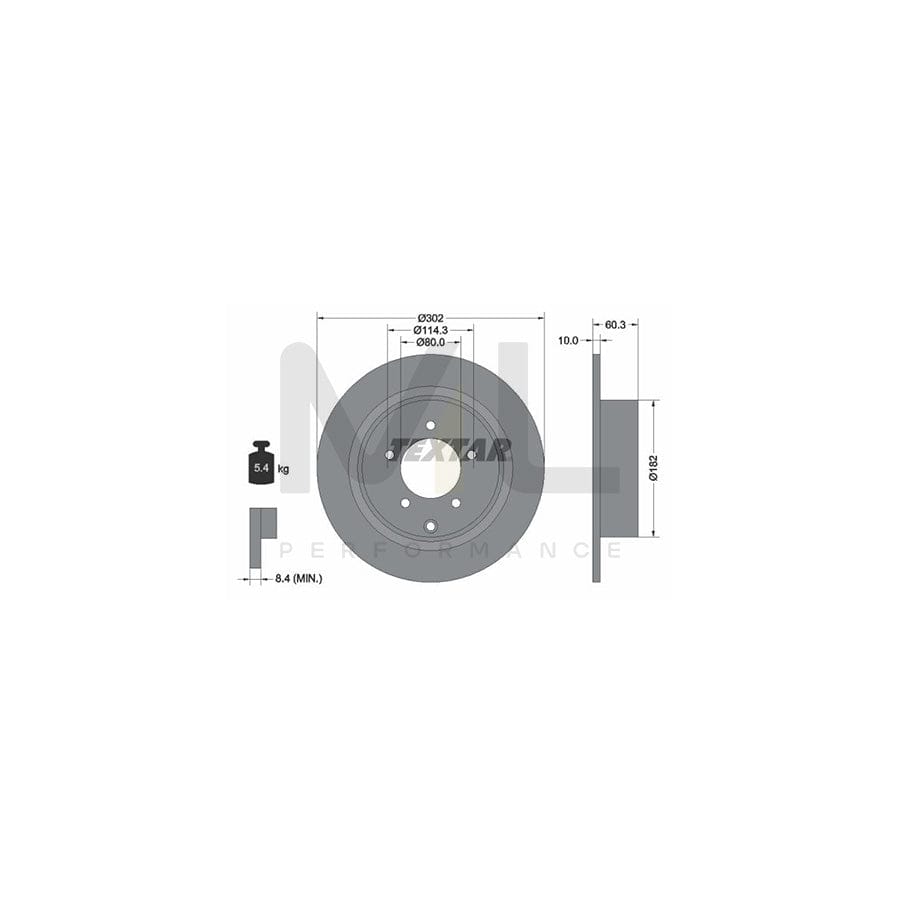 TEXTAR PRO 92177303 Brake Disc Solid, Coated, without wheel hub, without wheel studs | ML Performance Car Parts