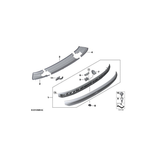Genuine BMW 51627423547 G32 Trim Spoiler Mount, Left (Inc. 640iX, 620d & 640dX) | ML Performance US Car Parts