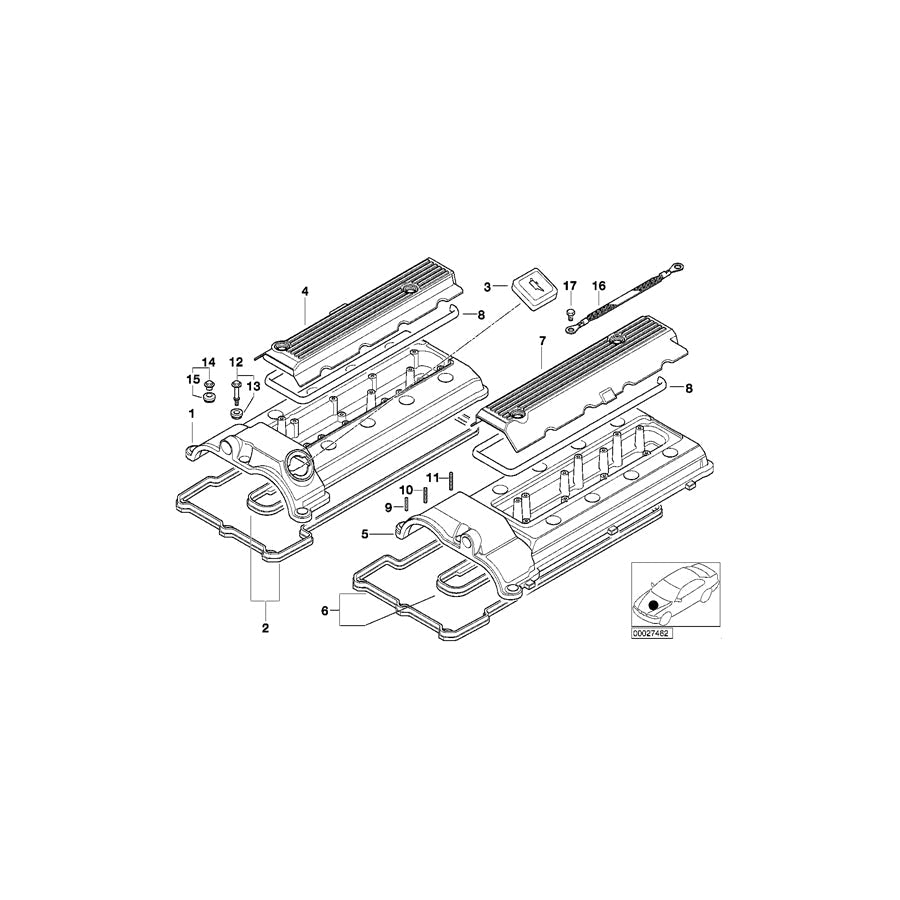 Genuine BMW 11121406779 E39 E52 Rocker Box Cover Left (Inc. M5 & Z8) | ML Performance US Car Parts