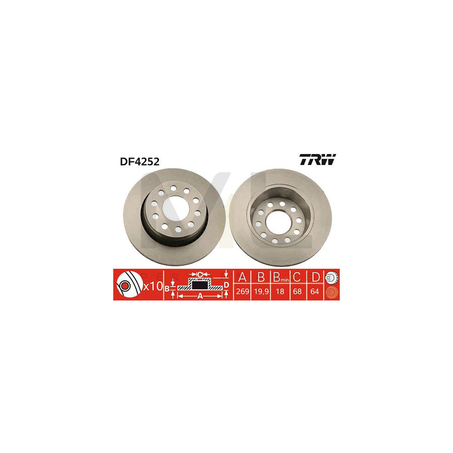 TRW DF4252 Brake Disc Vented | ML Performance Car Parts