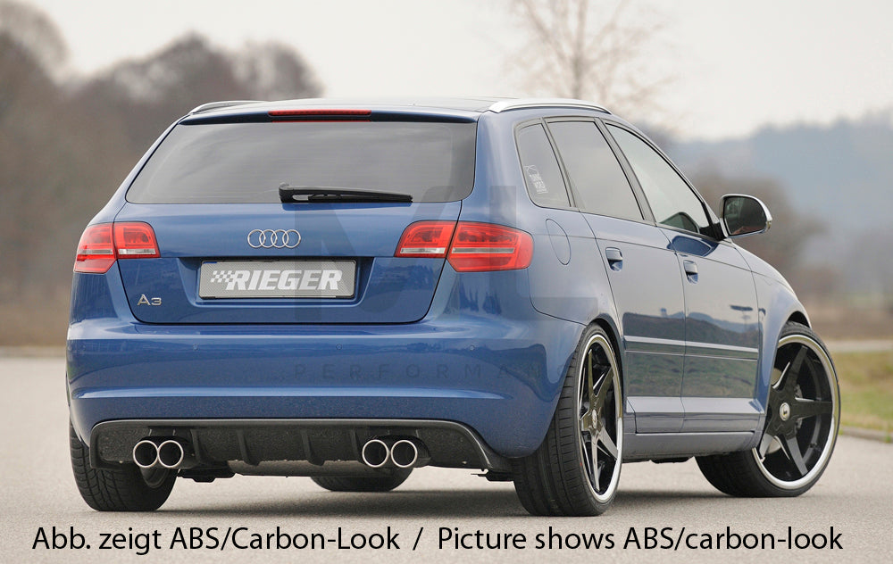 Rieger 00056767 Audi 8P A3 Rear Diffuser 2 | ML Performance UK Car Parts