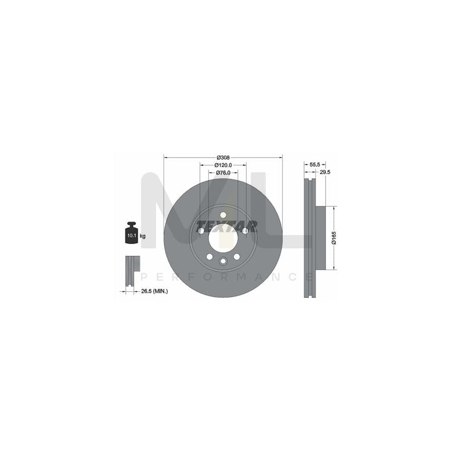 TEXTAR PRO+ 92279505 Brake Disc Internally Vented, Coated, High-carbon, without wheel hub, without wheel studs | ML Performance Car Parts