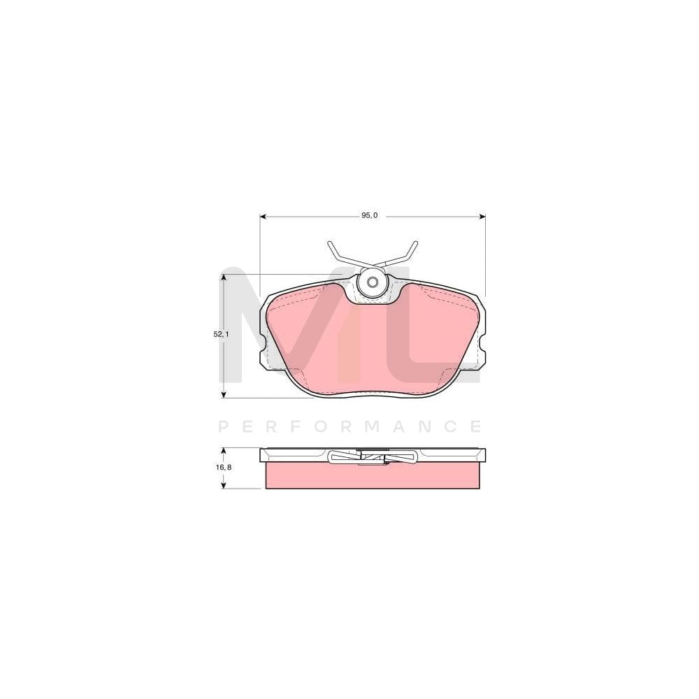 TRW Gdb460 Brake Pad Set Not Prepared For Wear Indicator, With Brake Caliper Screws, With Accessories | ML Performance Car Parts